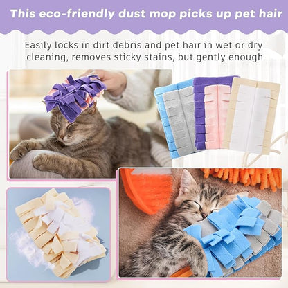 Zubebe 3 Pcs Heavy Duty Duster Refill Reusable Fleece Duster Refills Multi Surface Washable Cleaning Pads for Home, Blinds, Fans, Corners, Furniture (Classic Color)
