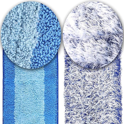 6 Pack Microfiber Spray Mop Pads for Bona Mop, Reusable Microfiber Cleaning Pads for Hardwood Floor 18 Inch Fits E-Cloth Mop, for Turbo Mop, for Norwex Mop (3+3 Pack)