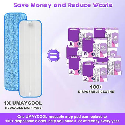 3 Pack Reusable Mop Pads Compatible with Swiffer PowerMop, Microfiber Mop Pads Refills Machine Washable, Durable, and Highly Absorbent Suitable for All Floor Types