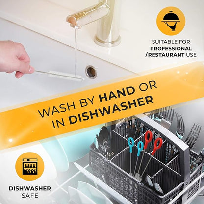 Heavy Duty Cleaning Brushes Set of 8 - Extra Long Straw Cleaners for Metal and Plastic Reusable Drinking Straws, to Clean Small Spaces, Sippy Cups, Water Bottles - Sturdy Hard Brush Bristles