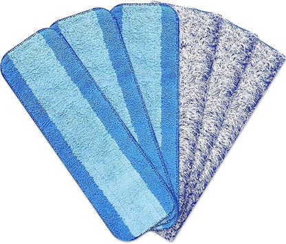 6 Pack Microfiber Spray Mop Pads for Bona Mop, Reusable Microfiber Cleaning Pads for Hardwood Floor 18 Inch Fits E-Cloth Mop, for Turbo Mop, for Norwex Mop (3+3 Pack)