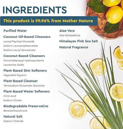 Puracy Natural Dish Soap - Skin-Softening Plant-Based Dishwashing Soap, Non-Toxic Dish Soap, Organic Liquid Dishwashing Detergent Soap (Organic Lemongrass, 16 fl oz, 3 Pack)