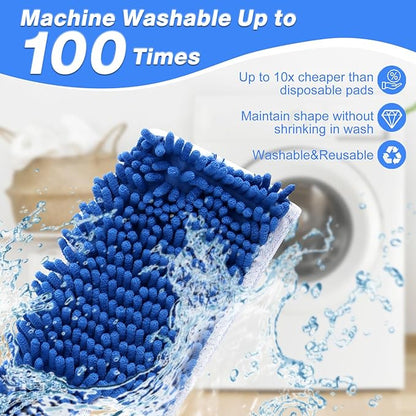 Microfiber Mop Refills, Compatible with O-Cedar Dual-Action Flip Mop, Replacement Mop Heads for Dry/Wet Use, Washable& Reusable for All Floor Cleaning(Pack of 6)
