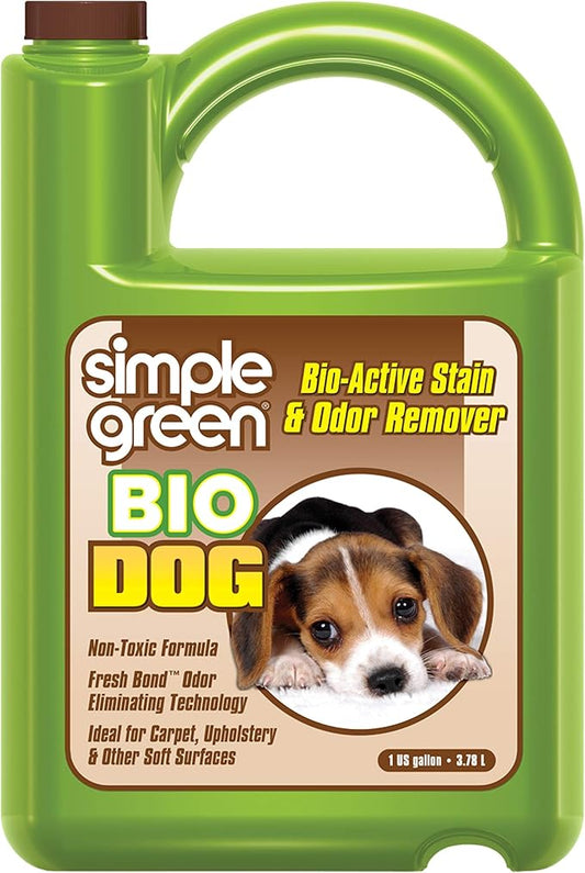 Simple Green Bio Active Stain & Odor Remover for Pet & Carpet- Pet & People Safe (1 Gal), Milky White, 128 Fl Oz (Pack of 1)