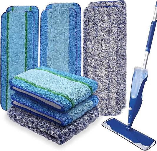 6pack Hardwood Floor Cleaner Pads Compatible with Bona Mop Washable Reusable Microfiber Cleaning Pad Replacement Multi-Surfacecleaner Refill 2 Deep Cleaning Pad+2 Microfiber Cleaning Pad+2 Dusting Pad