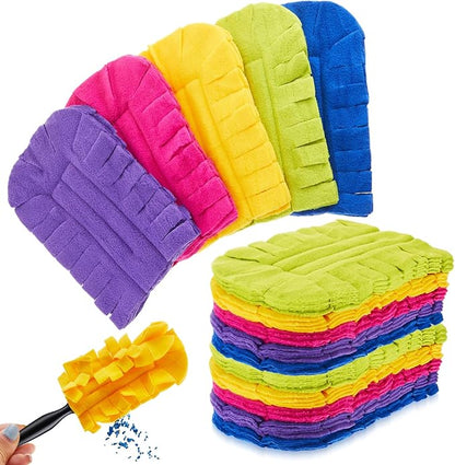 Zubebe 15 Pcs Heavy Duty Duster Refill Reusable Fleece Duster Refills Multi Surface Washable Cleaning Pads for Home, Blinds, Fans, Corners, Furniture (Dark Color)