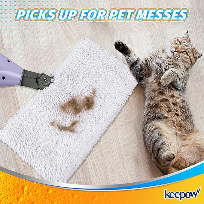KEEPOW Steam Mop Replacement Pads Compatible with Shark S3500 Series S3501 S3601 S3550 S3901 SE450 S3801CO S3601D S2901Steamer Pocket Mop Washable Microfiber for All Hard Floors Cleaner (5 White)