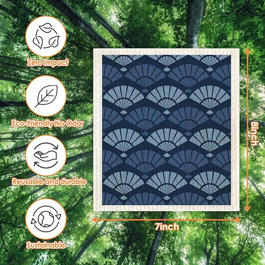Morigins Wholesale Swedish Dish Cloths - 6 Pack Reusable Compostable Kitchen Cloth,Cellulose Sponge Dish Cloths Dish Towel Set (Japanese)