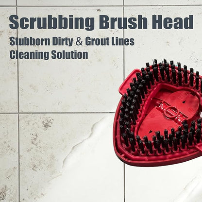 Mop Head Replacement for O Ceda: Stubborn Dirt and Grout Line Scrub Brush Attachment and Spin Mop Refill Set Compatible with Oceda - 6 Microfiber Replace Heads 1 Floor Scrubber Bristle Head for O'ceda