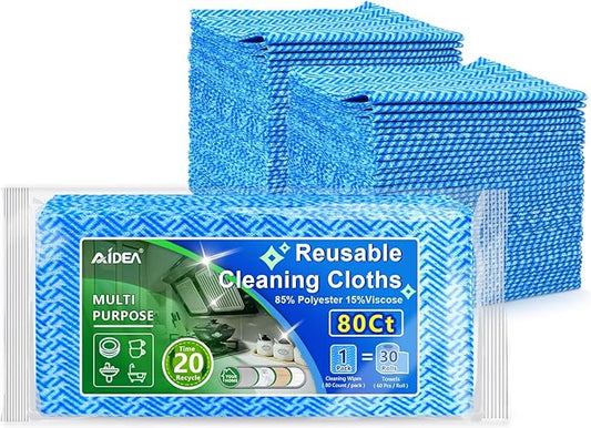 AIDEA Cleaning Wipes, Multi-Purpose Towel Reusable Cleaning Cloths 40Ct(1 Pack), Domestic Cleaning Wipes, Cleaning Towels, Dish Cloths(12''x24'')