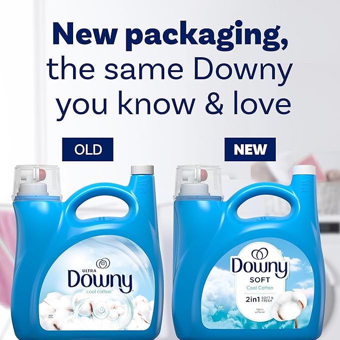 Downy Fabric Softener Liquid, Cool Cotton Scent, 140 fl oz, 190 Loads, Downy Fabric Softener, Liquid Fabric Softener