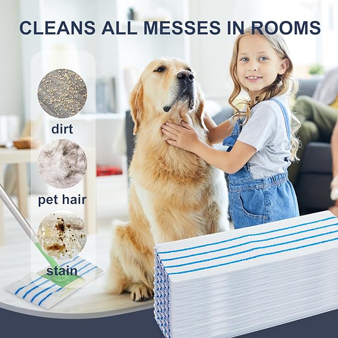 Microfiber Semi-Disposable Mop Pad Cloth Compatible with All 16-18'',Wet Dry Mop Refill Pads