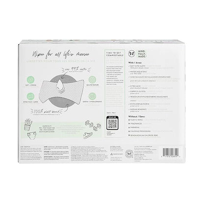 The Honest Company Clean Conscious Multi-Use Wipes | Hypoallergenic + Unscented for Sensitive Skin | Over 99% Water, Compostable, Plant Based, Baby Wipes | Geo Mood, 576 Count