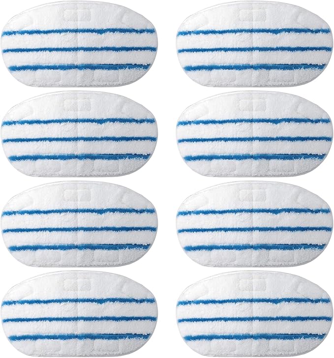 8 Pack Steam Mop Pads for PurSteam ThermaPro 10-in-1 Steam Mop Washable Reusable Pads by Flammi