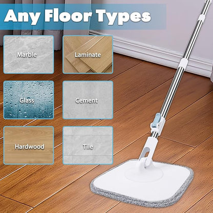 Mop Head Replacements for Floor Cleaning Washable and Reusable Dry Sweeping Cloths 4 Microfiber Silk Square Mop Pads Refills