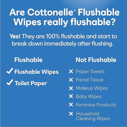 Cottonelle Flushable Wipes, 24 Individually Wrapped Packs, 14 Wipes Each Pack (336 Wipes Total)