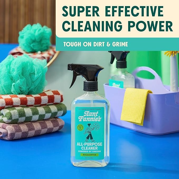 Aunt Fannie's Multi-Surface Vinegar Cleaning Kit: All Purpose Spray, Cleaning Wipes, and Floor Cleaner (Eucalyptus, Cleaning Bundle)