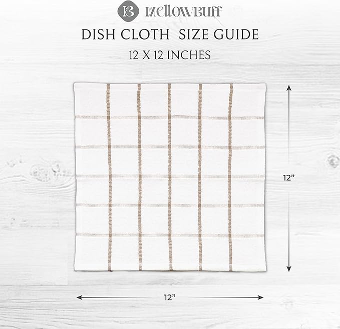 100% Cotton Kitchen Towels and dishcloths Sets, Super Soft & Absorbent, Dish Cloths for Washing Dishes, Dish Towel for Kitchen, 2 TAN Dish Towels and 4 TAN Dish Cloths