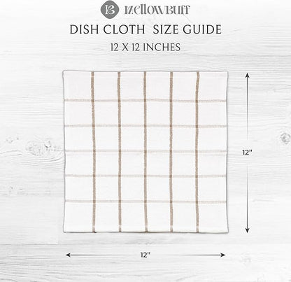 100% Cotton Kitchen Towels and dishcloths Sets, Super Soft & Absorbent, Dish Cloths for Washing Dishes, Dish Towel for Kitchen, 2 TAN Dish Towels and 4 TAN Dish Cloths