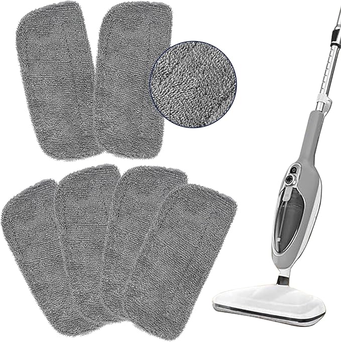 6Pack Steam Mop Replacement Pads Compatible with GorFanty Steam Mop Model GF-6610B/GF-6610，Highly Absorbent Microfiber Steam Pads Washable Reusable for Floor Cleaning