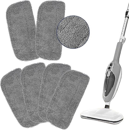 6Pack Steam Mop Replacement Pads Compatible with GorFanty Steam Mop Model GF-6610B/GF-6610，Highly Absorbent Microfiber Steam Pads Washable Reusable for Floor Cleaning
