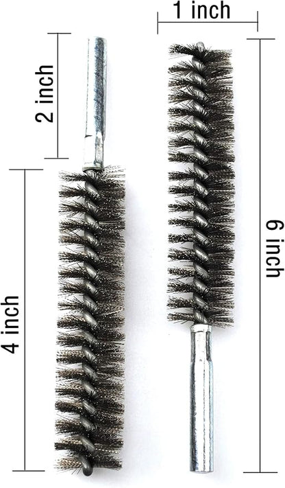 6pcs Pipe Cleaning Brush Set Stainless Steel Bristles, Stainless Steel Pipe Brush for Auto Parts,Bottles, Tubes, Etc.(1" 25mm)