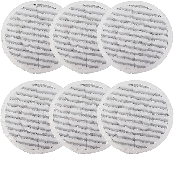 3897A Steam Mop Pads for Bissell SpinWave SmartSteam Scrubbing Steam Mop - Replacement Rotating Mop Head Fit 3897A 3712 3712W, Model No 1641112 (6Pack - Straight Wave Soft Pads