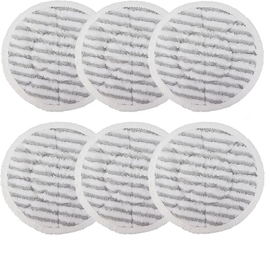 3897A Steam Mop Pads for Bissell SpinWave SmartSteam Scrubbing Steam Mop - Replacement Rotating Mop Head Fit 3897A 3712 3712W, Model No 1641112 (6Pack - Straight Wave Soft Pads