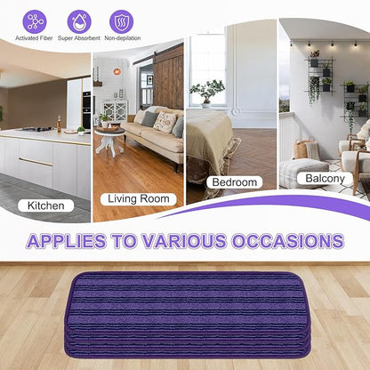 4 Pack Reusable Mop Pads Compatible with Swiffer PowerMop, Mop Refill Pads Replacement for Swiffer Power Mop Upgraded Cationic Spray Mop Pads for Wood & Multi-Surface Floor Cleaning, Machine Washable