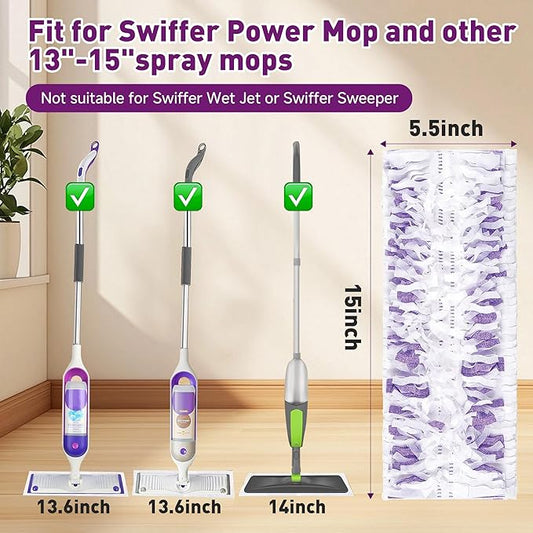 40 Pack Disposable Mop Pads for Swiffer PowerMop (MOP NOT Included!), Unscented 12-Layer Thickened Multi-Surface Power Mop Refills Replacement Head for Floor Cleaning