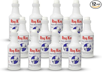 Amazon Brand - Ring King Toilet Bowl Cleaners | Pack Of 12 Toilet Bowl Cleaner Liquid 32oz Fast Acting Bathroom Cleaner For Calcium, Water, Rust, Red Clay & Lime Stains – No Scrubbing