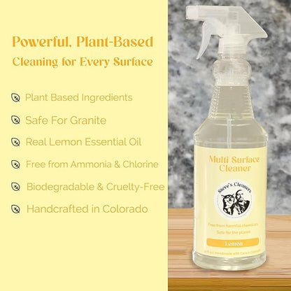 Steve's Cleaners Plant-Based Multi-Surface Cleaner – Streak & Residue-Free All-Purpose Cleaning Spray – Non-Toxic, Ammonia-Free, Safe for Kitchen, Bathroom, Counters & More – 32 oz (Pack of 3)