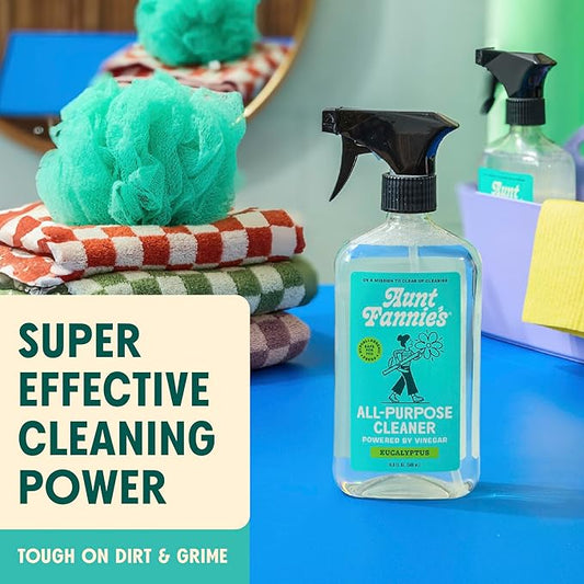 Aunt Fannie's All Purpose Household Cleaner, Multi-surface Spray, Powered by Vinegar for Kitchen, Bath, Windows and Countertops, Eucalyptus Scent (Pack of 1)