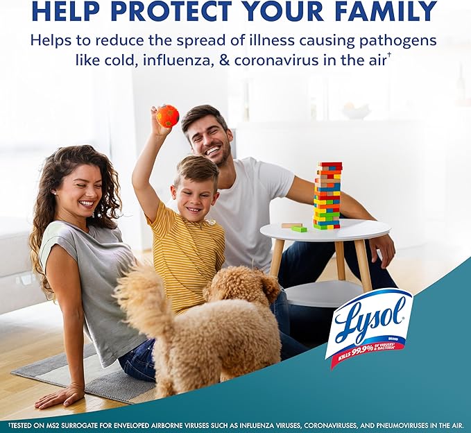 Lysol Air Sanitizer Spray + Odor Eliminator for Home & Office, Sanitizing Air Spray, Simple Fresh Scent, 10 oz (Pack of 3)