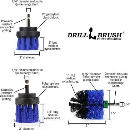 Pool Accessories - Cleaning Supplies - Drill Brush - 5 Piece Spin Brush Pool Cleaning Kit - Pool Supplies - Slide - Deck Brush - Hot Tub - Spa - Pond Liner - Pool Brush - Carpet Cleaner