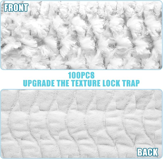 100 Pcs Upgraded Pet Heavy Duty Mop Pads Compatible with Swiffer Mop Refills Multi Surface Dry Cloths Washable Sweeper Flat Mop Pads for Floor Sweeping and Cleaning (White)