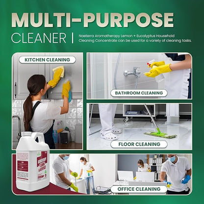 Naeterra Aromatherapy Cleaning Concentrate 64 oz makes 24 Gallons of Natural, Eco-Friendly Multi-Surface Cleaner loaded with Essential Oils – Non-Toxic, Synthetic Free Powerful & Refreshing Clean