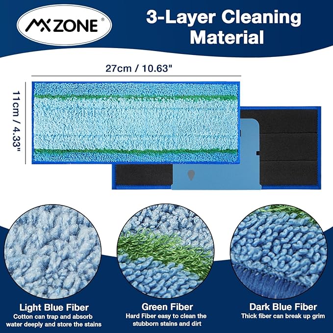 Upgraded M6 Wet Mopping Pads for iRobot Braava Jet M6 Series (6110) (6012) (6112) (6113) Ultimate Robot Mops, New Sticky Design, Detachable, Washable and Reusable M6 Mop Pads for iRobot, 8 Pack