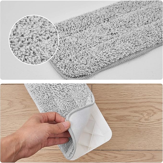 True & Tidy® Extra Thick Microfiber Mop Pad Pack Refill for SPRAY-250, SPRAY-360 Spray Mop Kit SWEEP-180 Sweeper, Machine Washable up to 100x, 15.5 x 5 inch (9-Pack)