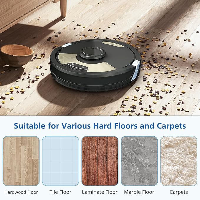 AV2610WA RV2610WA Vacuum Mop Replacement Pads Compatible with Shark AV2610WA RV2610WA RV2620WA RV2620WD RV2610WD RV2410WD AI Ultra 2- in-1 Robot Vacuum, 4 Mop Pads, 2 HEPA Filters, 4 Side Brushes