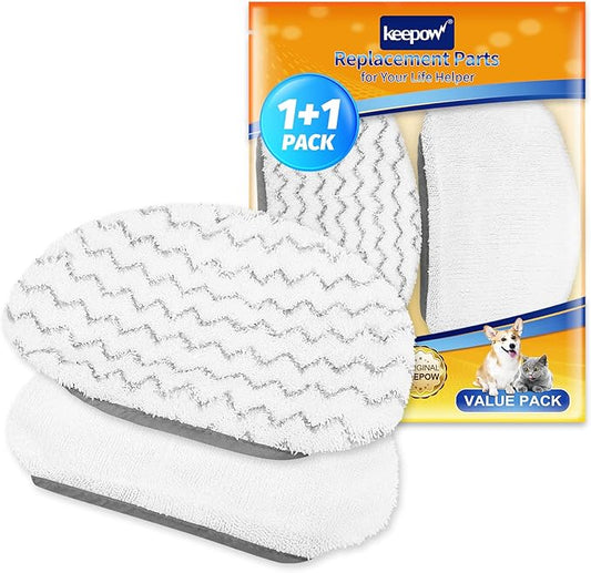 KEEPOW Steam Mop Replacement Pads 2 Pack Compatible with Bissell Powerfresh Steam Mop 1940 1806 1544 2075 2685A 2181 2814 Series 19402 19404 19408 19409 1940A 1940F 1940Q 1940T 1940W B0006 B0017 2075A