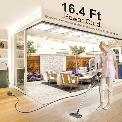 Let'Steam 17 in 1 Steam Mop with Detachable Handheld Steam Cleaner, Powerful Steam Mops for Cleaning Hardwood, Laminate Floor, Tiles and Grout, Dual- Rod Design Floor Steamer with 2 Modes
