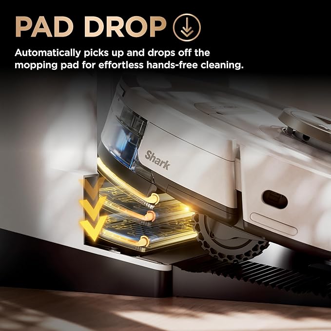Shark Robot Vacuum & Mop Combo, PowerDetect NeverTouch Pro, Self-Emptying, Self-Refill with Self-Clean Pad Wash & Dry, 60-Day Debris Capacity, 30-Day Refill Tank, 5 PowerDetect Technologies, AV2800ZE