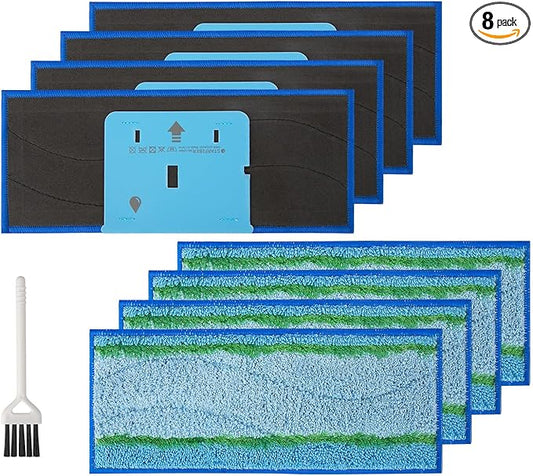 8 Pack M6 Mopping Wet Pads for iRobot Braava Jet m6 6110, 6012, 6112, 6113, Ultimate Robot, Wet Mopping Pads Compatible with Braava Jet m Series, Washable and Reusable Roomba Mop Pads