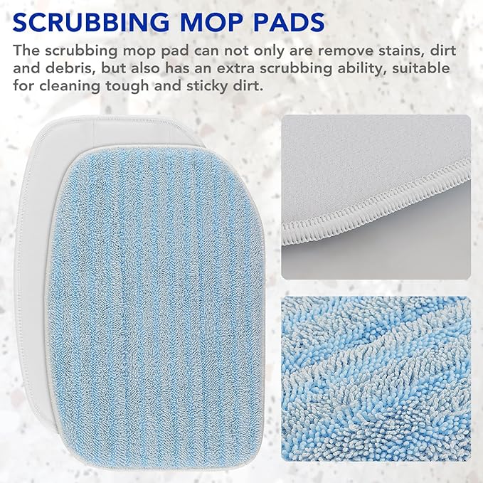 GreeSuit MC1375/MC1385 Microfiber Steam Mop Pads: Compatible with McCulloch MC1375, MC1385 Steam Cleaners, Replaces Mop Pad Model: A1375-100/101 (4 Pack)