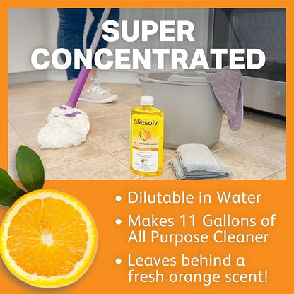 Citra Solv Concentrated Cleaner & Degreaser, Deodorizer, Home & Outdoor, Adhesive Remover, Natural Orange Oil 16 fl oz (12)