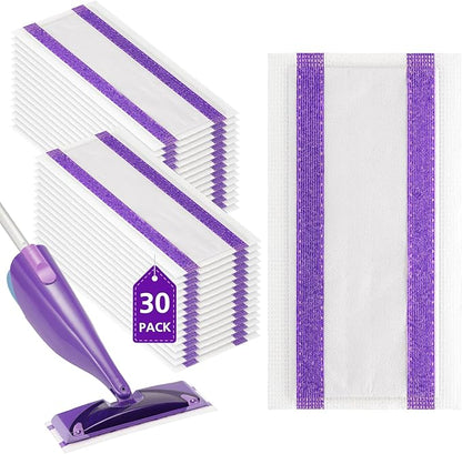 30 Count Spray Mop Pad Refill for Swiffer WetJet Hardwood and Floor Spray Mop, Disposable All Purpose Multi Surface for Floor Cleaning, Thickness Microfiber Clean Pads Replacement