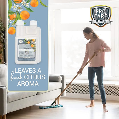 Citrus Floor Cleaner Concentrate (Made in USA) | Vinyl, Wood, Tile, Stone & Laminate Floor Cleaner For Mopping, Household Supplies, Cleaning Solution Concentrate For Kitchen & Bathroom - 8oz
