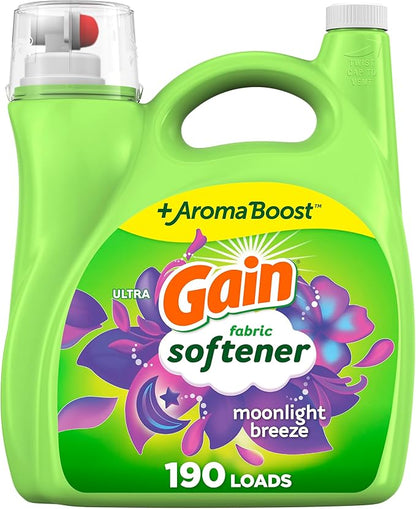 Gain Liquid Fabric Conditioner, Moonlight Breeze Fabric Softener, 190 loads, 140 fl oz