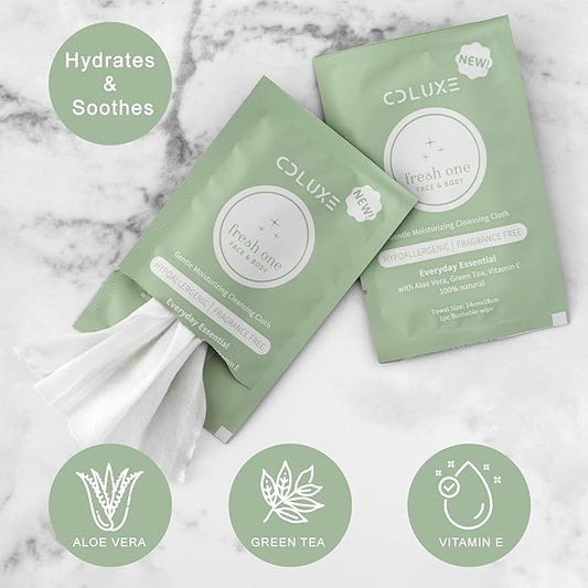 Fresh One (Body, Face, or Toliet) - Personal Cleansing | All Natural & Flushable, Sensitive Skin, Deodorizing, Hand Wipes, Moisturizing, Individually Wrapped on-the-go Singles